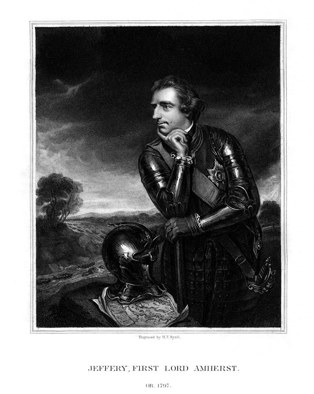 Jeffery Amherst, 1e Baron Amherst, Opperbevelhebber van het Britse leger, 1832 door Henry Thomas Ryall