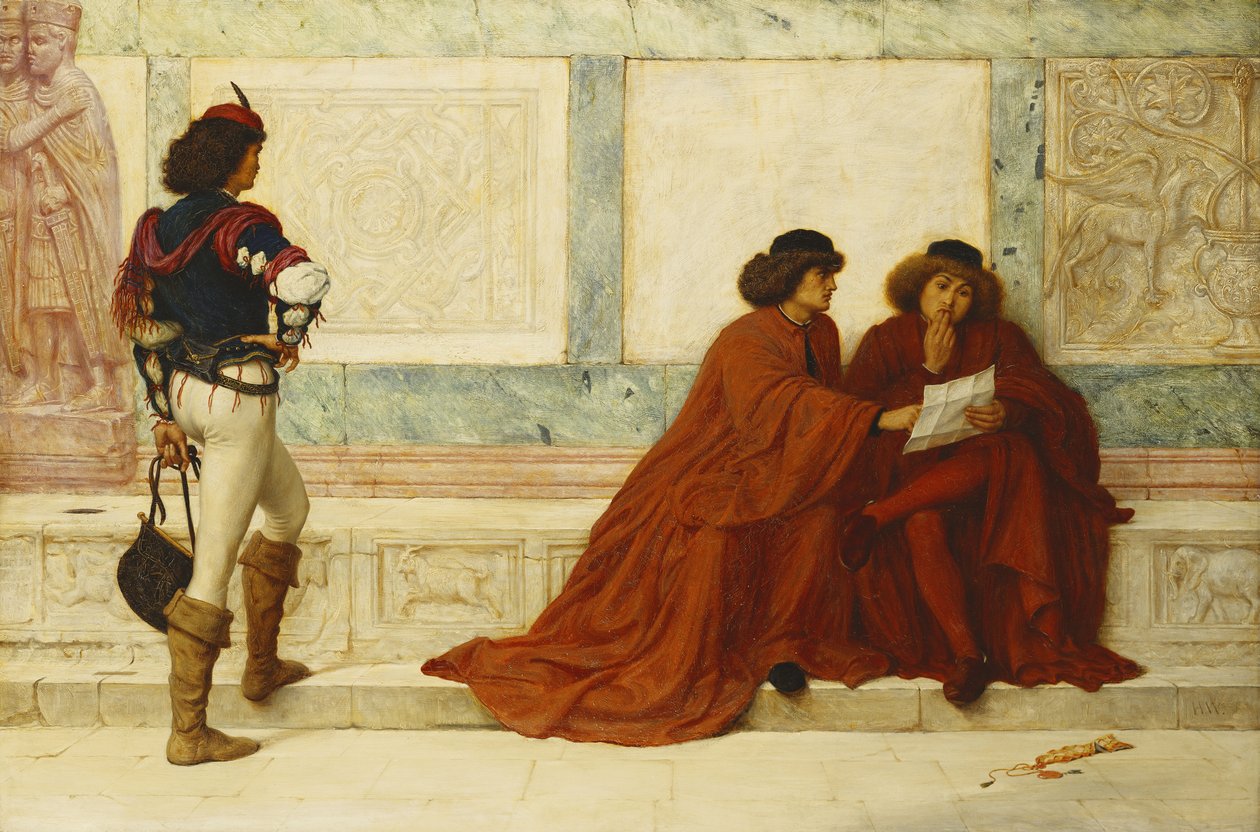 Bericht uit Trebizond; "Er is nieuws gekomen dat hun gezichten verandert" - Shakespeare, ca. 1873 door Henry Wallis