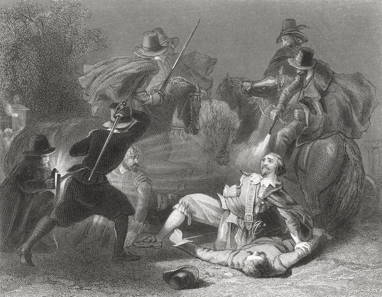 De moord op Lord Kilwarden door de rebellen van Robert Emmet in Dublin, Ierland, 1803, uit 