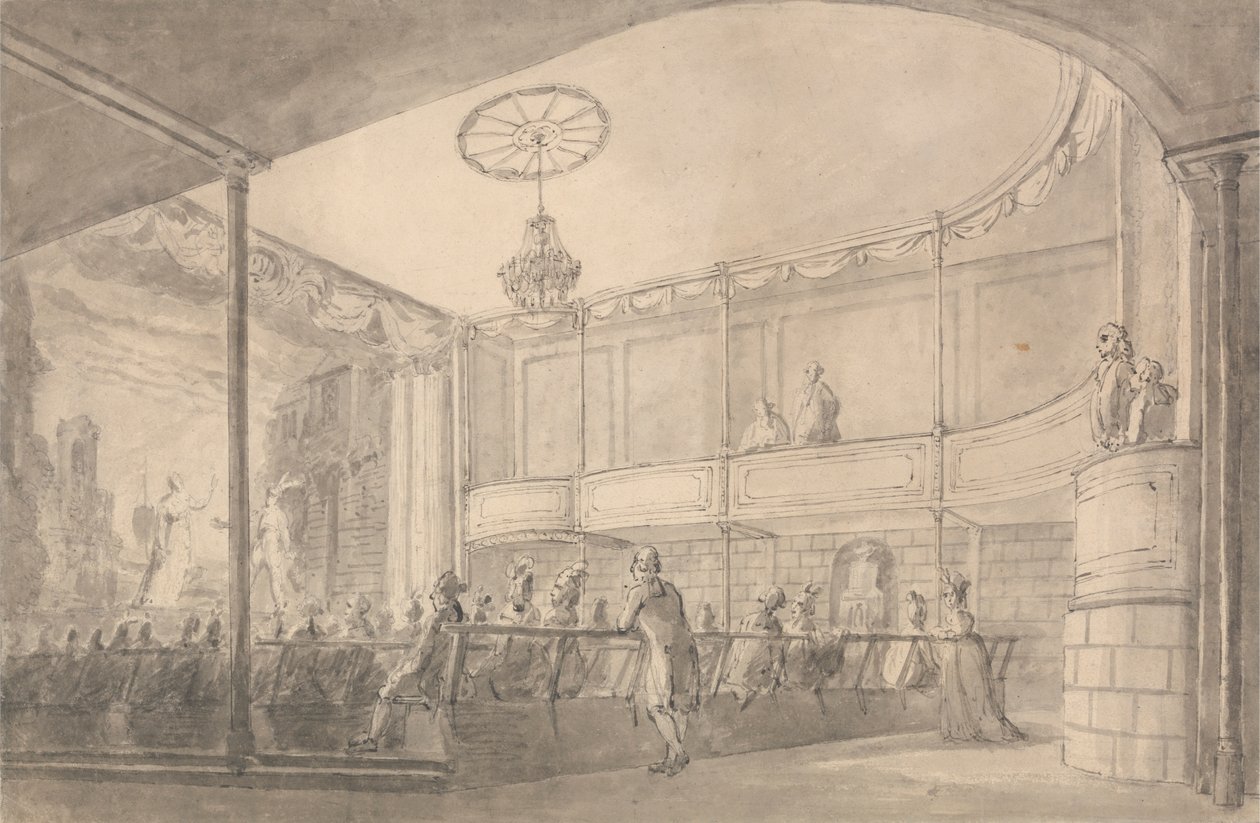 Interieur van het Brandenburg House Theatre, Hammersmith door Henry Wigstead
