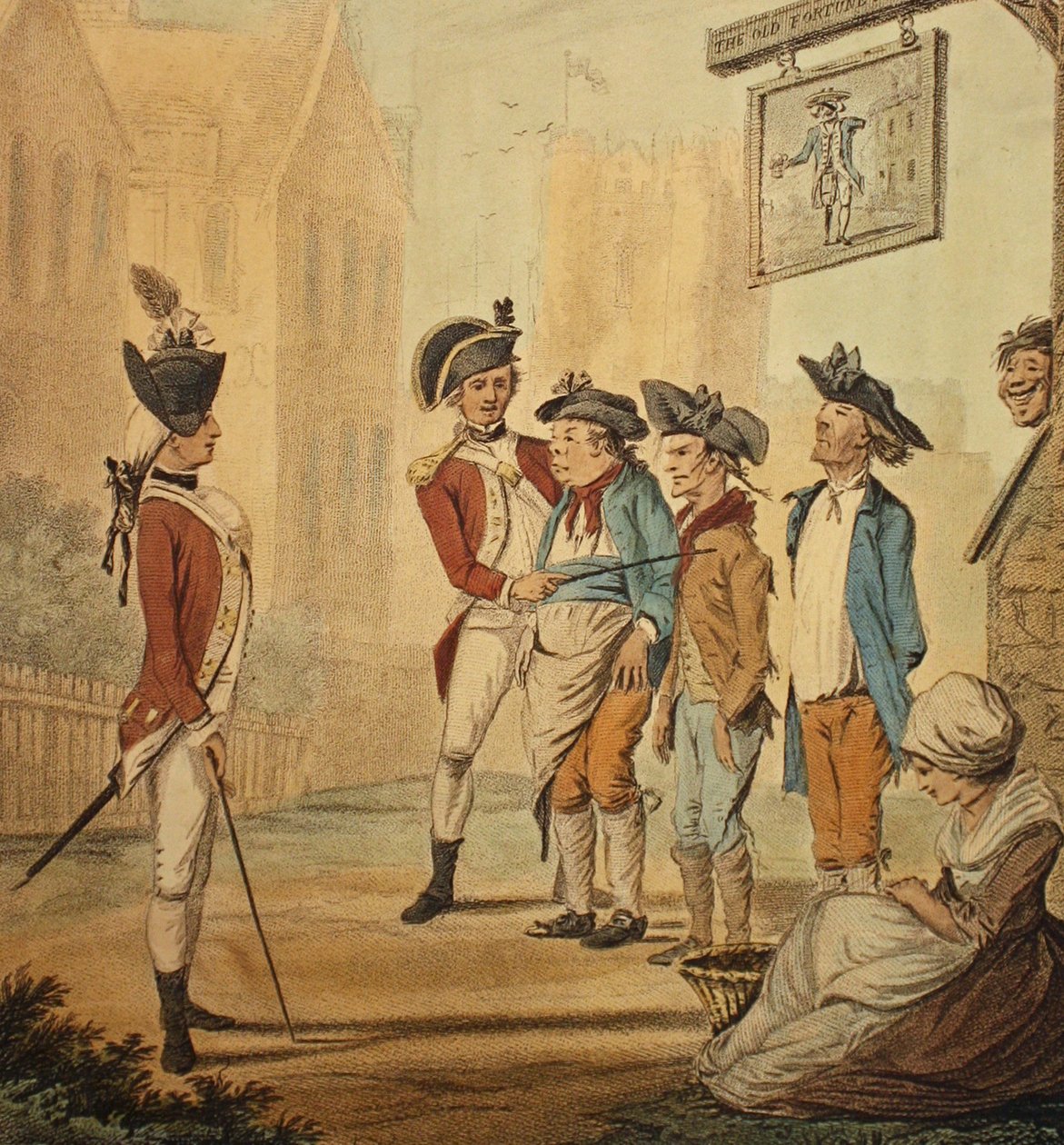 "Rekruten", gepubliceerd 1780 door Henry William Bunbury
