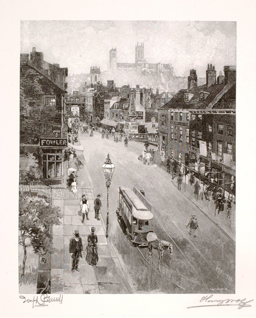 De kathedraal vanaf High Street door Henry Wolf