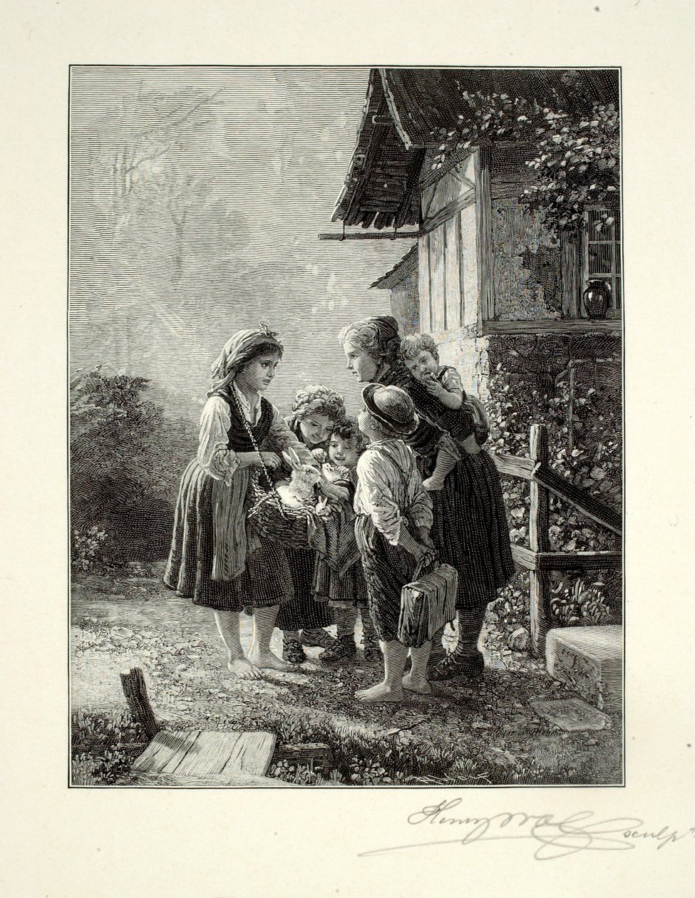 De kleine konijnenverkoper door Henry Wolf