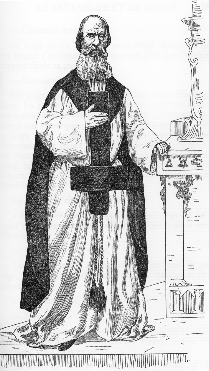 Portret van Pierre Eugene Ventras (1807-1875) (Pierre-Michel-Elijah) arbeider die beweerde de reïncarnatie van de profeet Elia te zijn, tekening door Henry de Malvost uit 