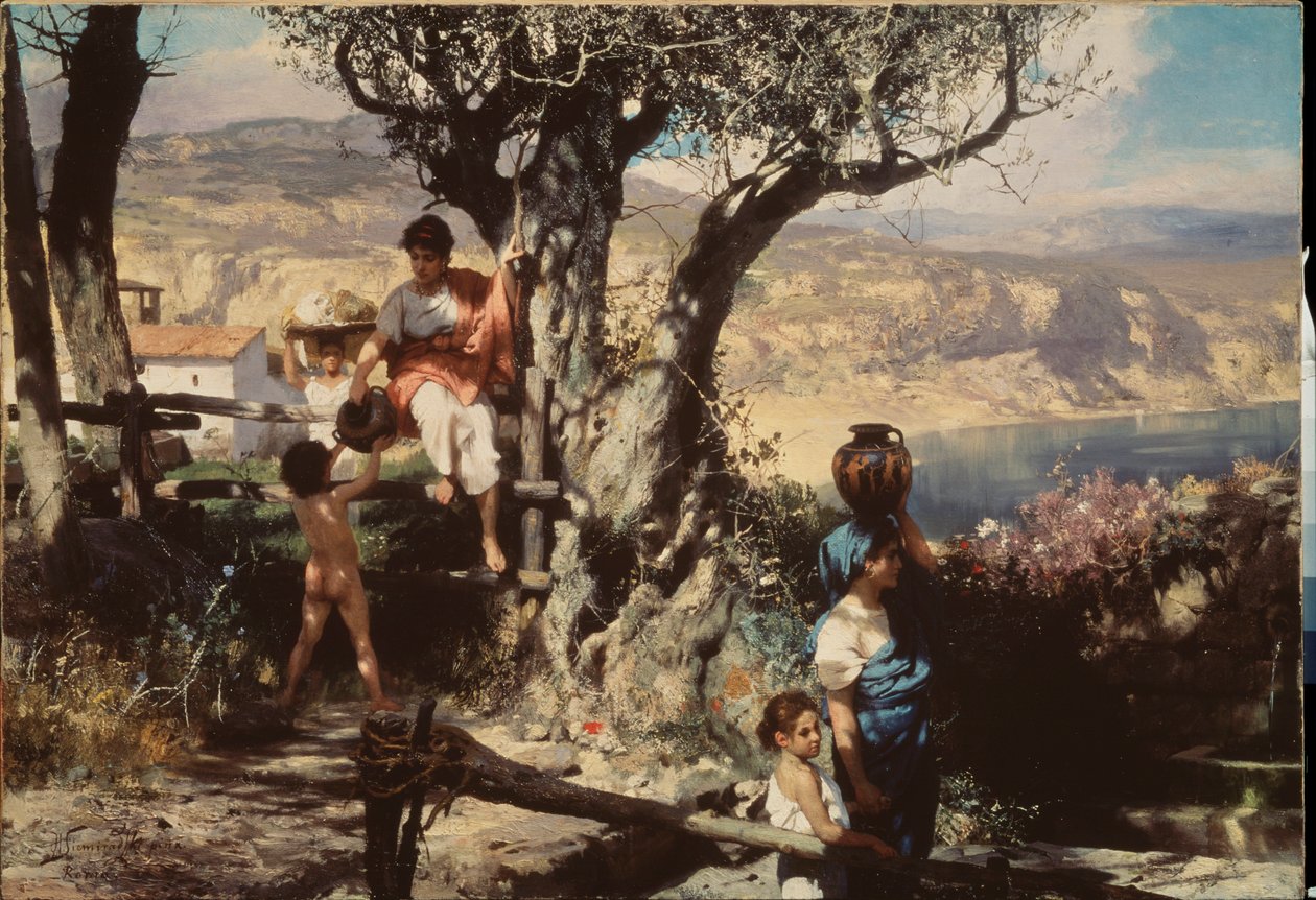 Oud Rome. In een dorp door Henryk Siemieradzki