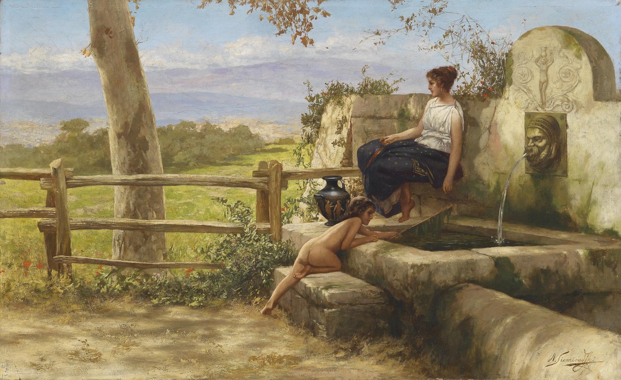 Bij de fontein door Henryk Siemiradzki