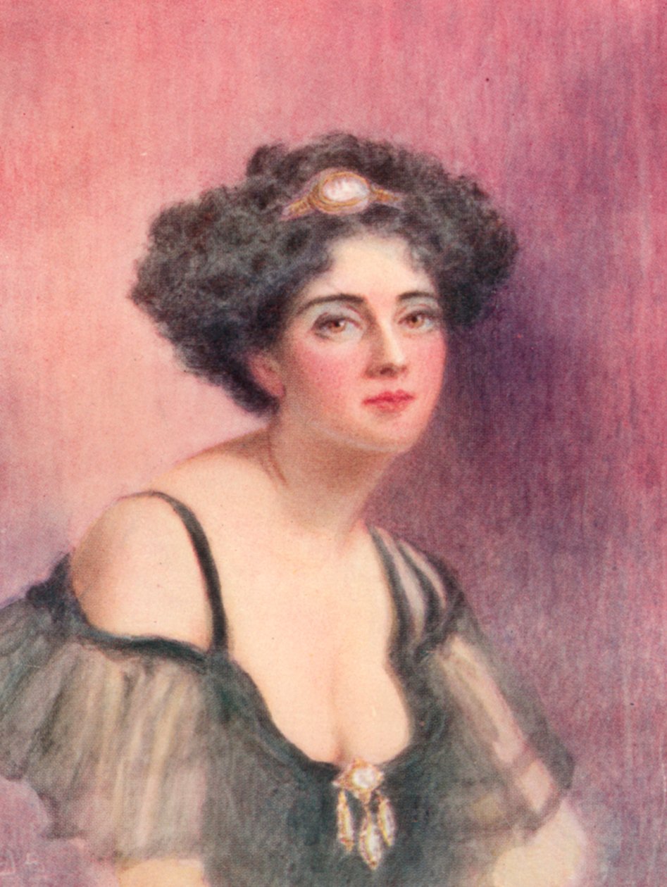 De lijdensweg van Richard Feverel: Mrs Bella Mount (kleurenlitho) door Herbert Bedford