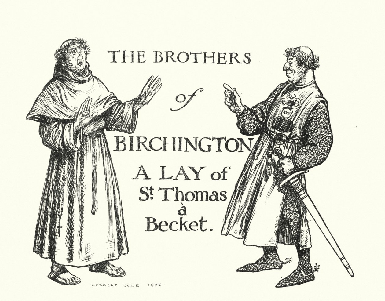 De legendes van Ingoldsby: De broeders van Birchington, Een leugen van St Thomas, Een Becket (litho) door Herbert Cole