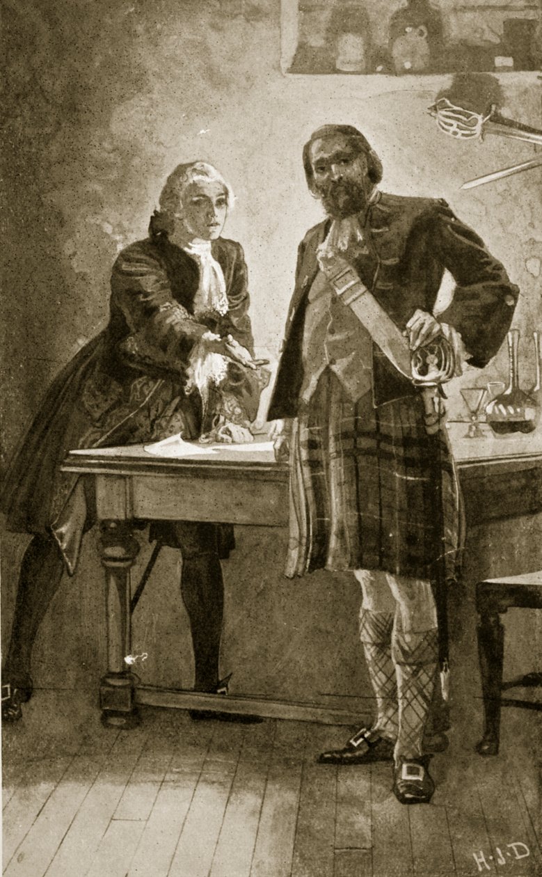Prins Charles doet een beroep op Cameron van Lochiel, illustratie uit 
