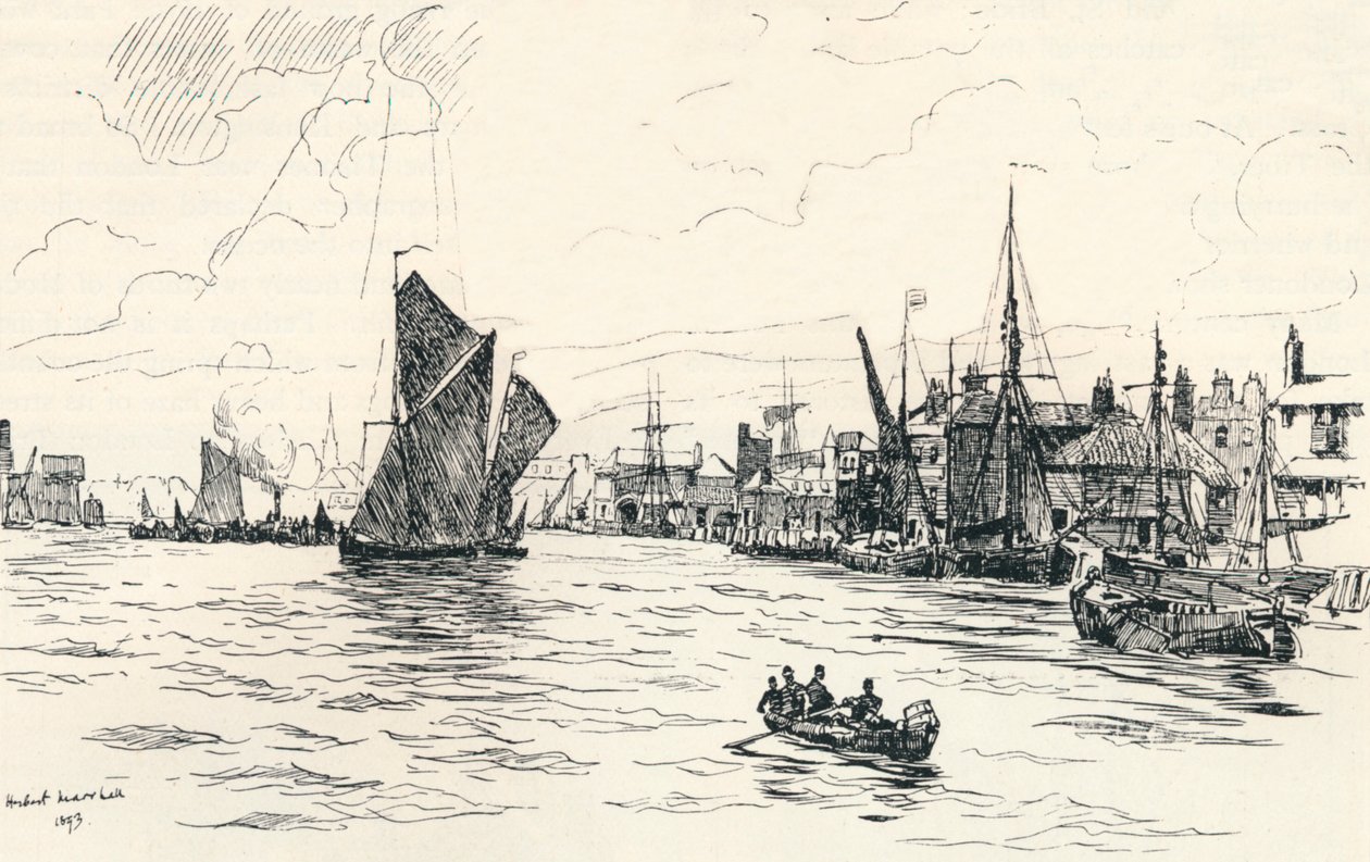 Vanaf Limehouse Pier, 1873, 1894 door Herbert Menzies Marshall