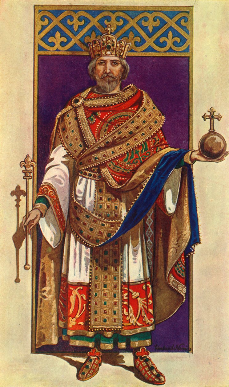 De Keizer Karel de Grote in Volledige Staatskleding A.D. 800, 1924 door Herbert Norris