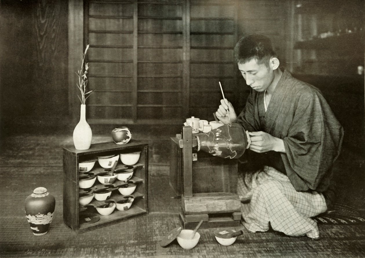 Een cloisonné vaas voor de keizer, 1910 door Herbert Ponting