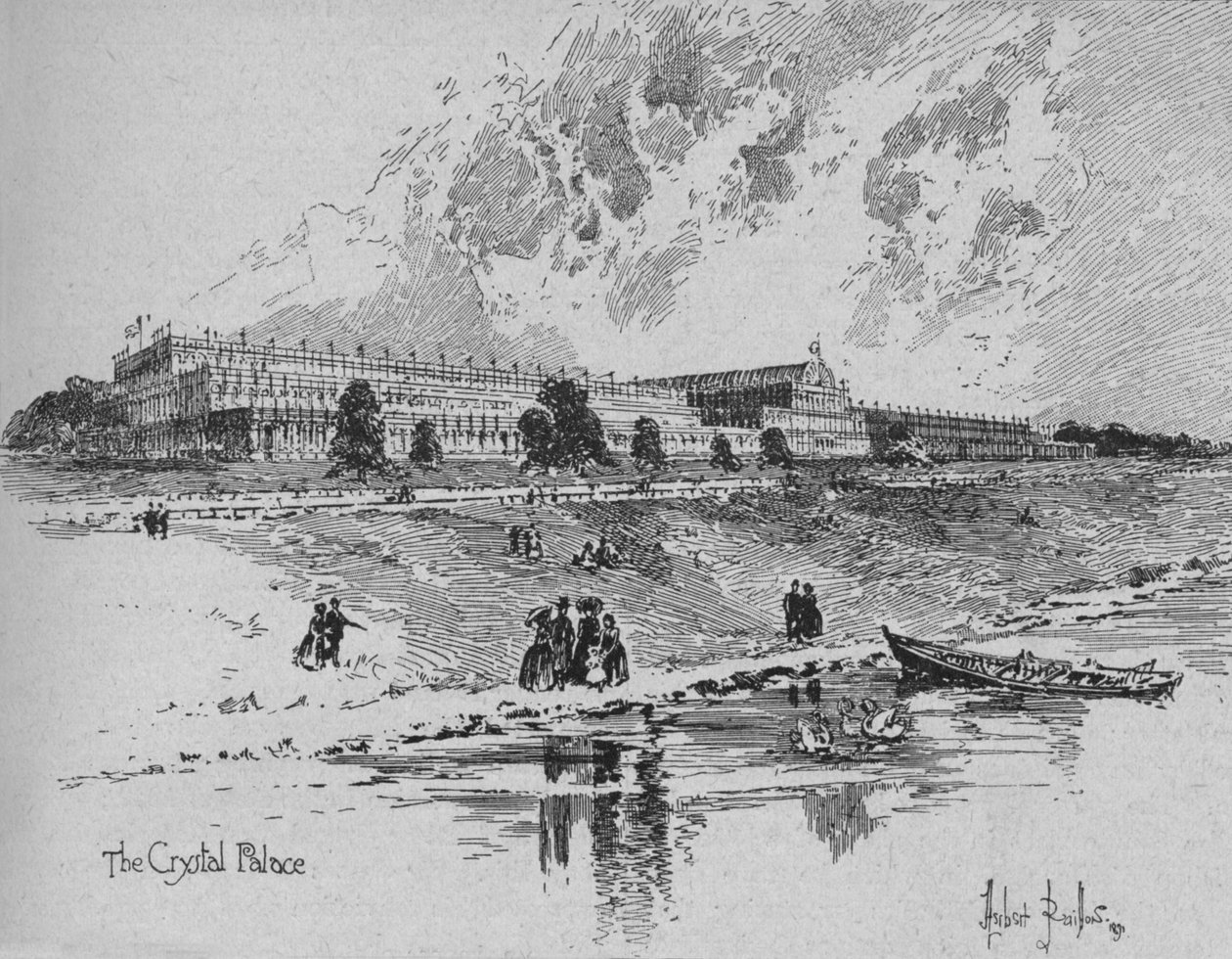 Het Crystal Palace in Hyde Park, Londen, 1851, 1891 door Herbert Railton