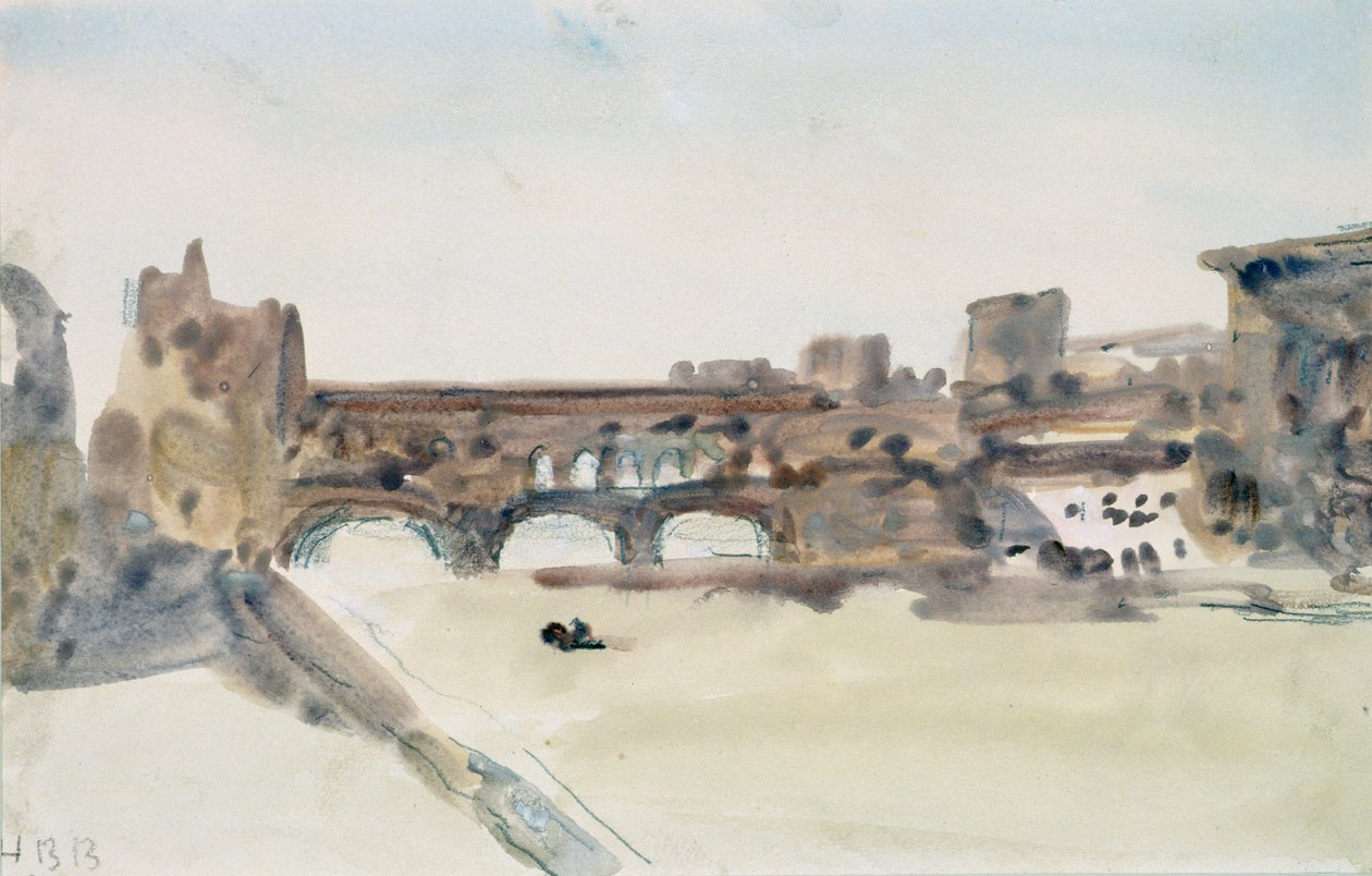 De Ponte Vecchio, Florence door Hercules Brabazon Brabazon