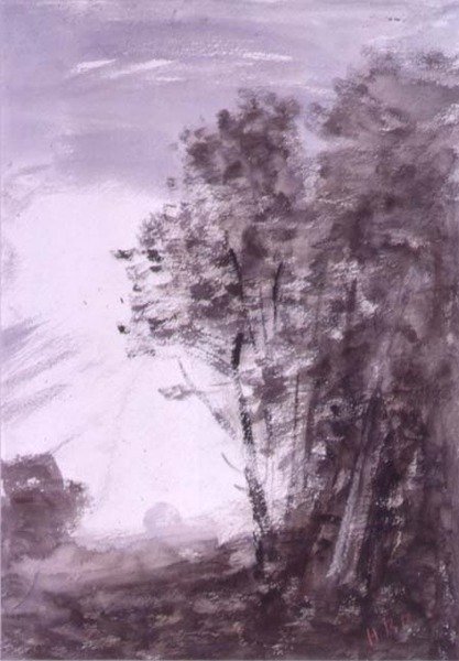 Landschap met bomen door Hercules Brabazon Brabazon