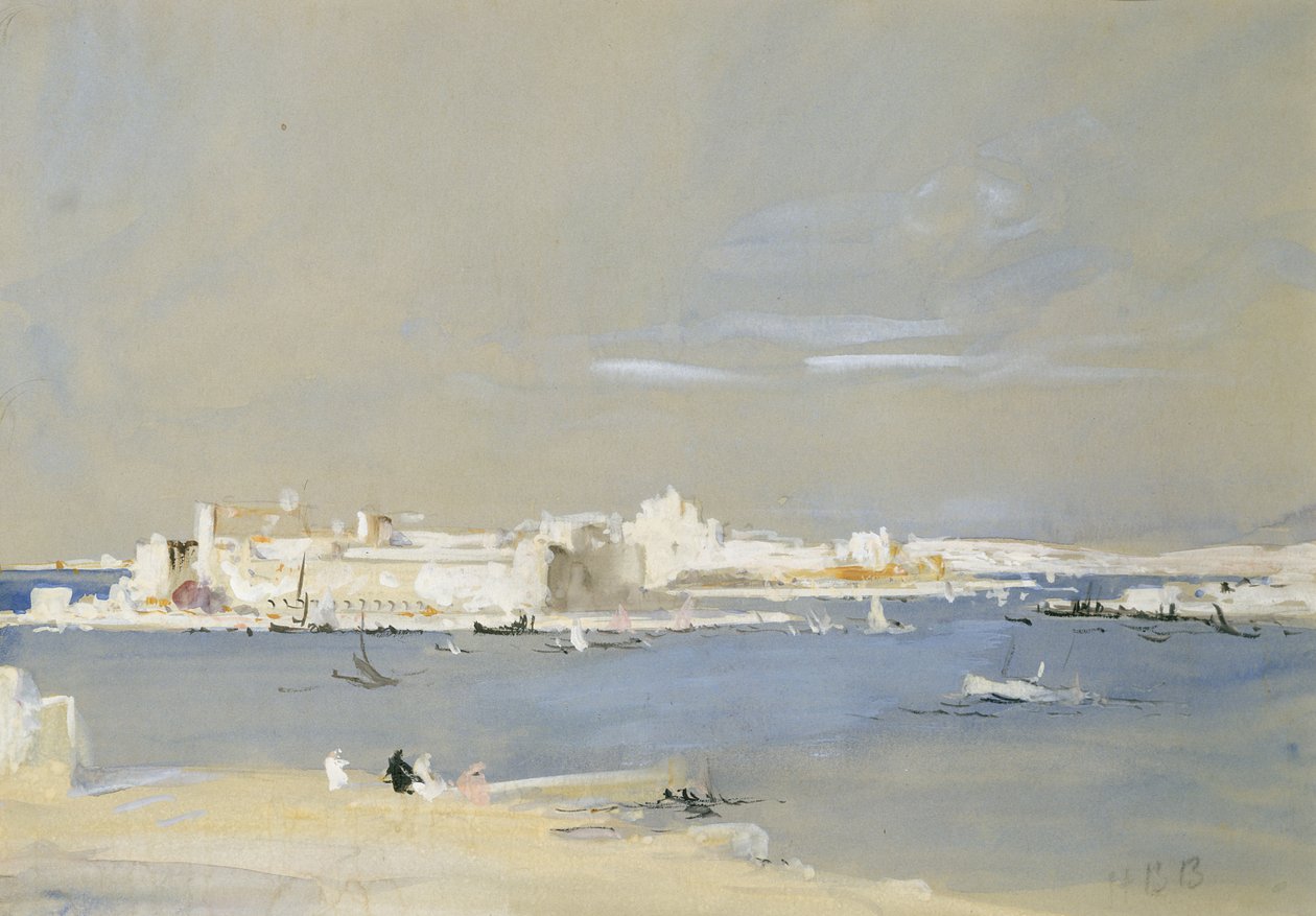 De haven, Valetta, Malta door Hercules Brabazon Brabazon