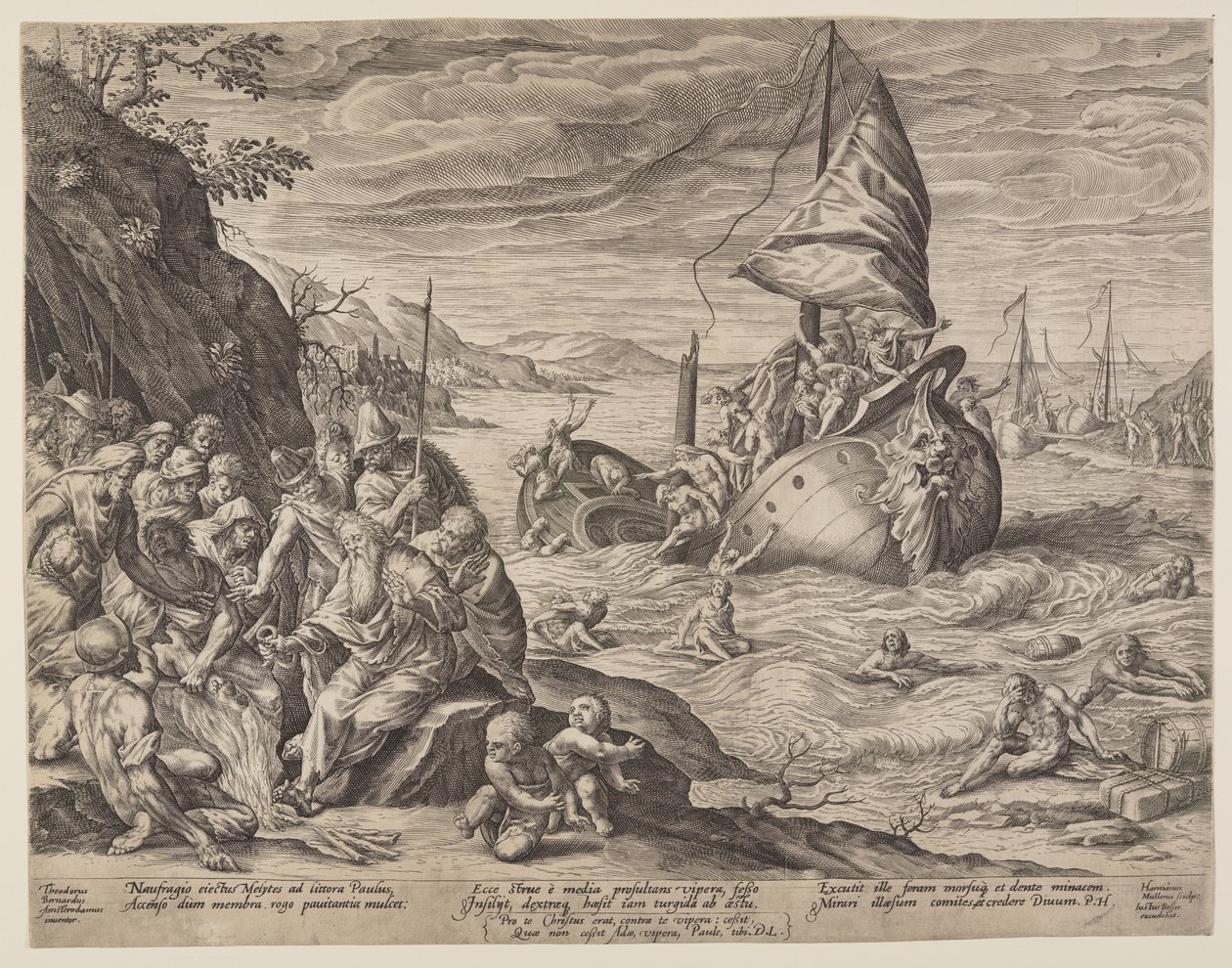 Het scheepswrak van Sint-Paulus bij Miletus door Herman Jansz. Muller