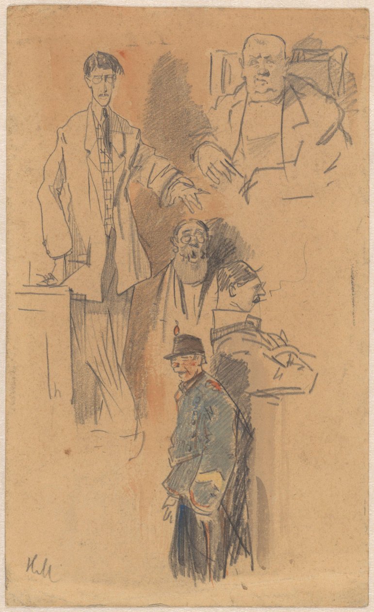 Portret van Jan Hamdorf en W. van der Pluym door Herman Moerkerk