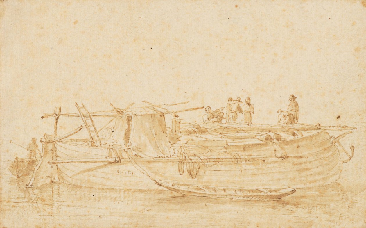 Een vrachtschip door Herman Saftleven
