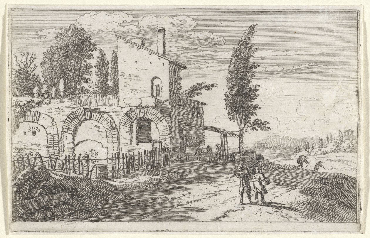 Herberg in de ruïne van het keizerlijk paleis door Herman van Swanevelt