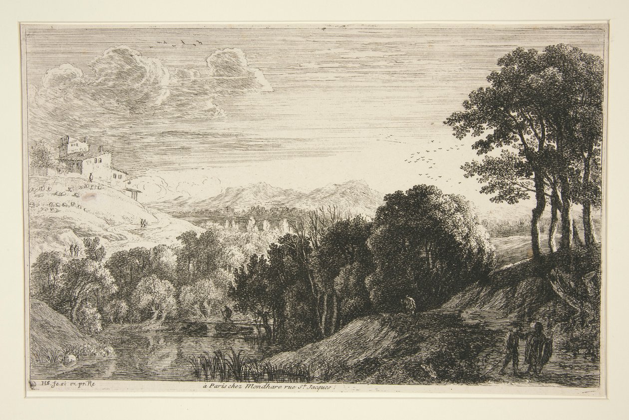Landschap met Zonsondergang, uit de serie Heuvel Landschappen door Herman van Swanevelt