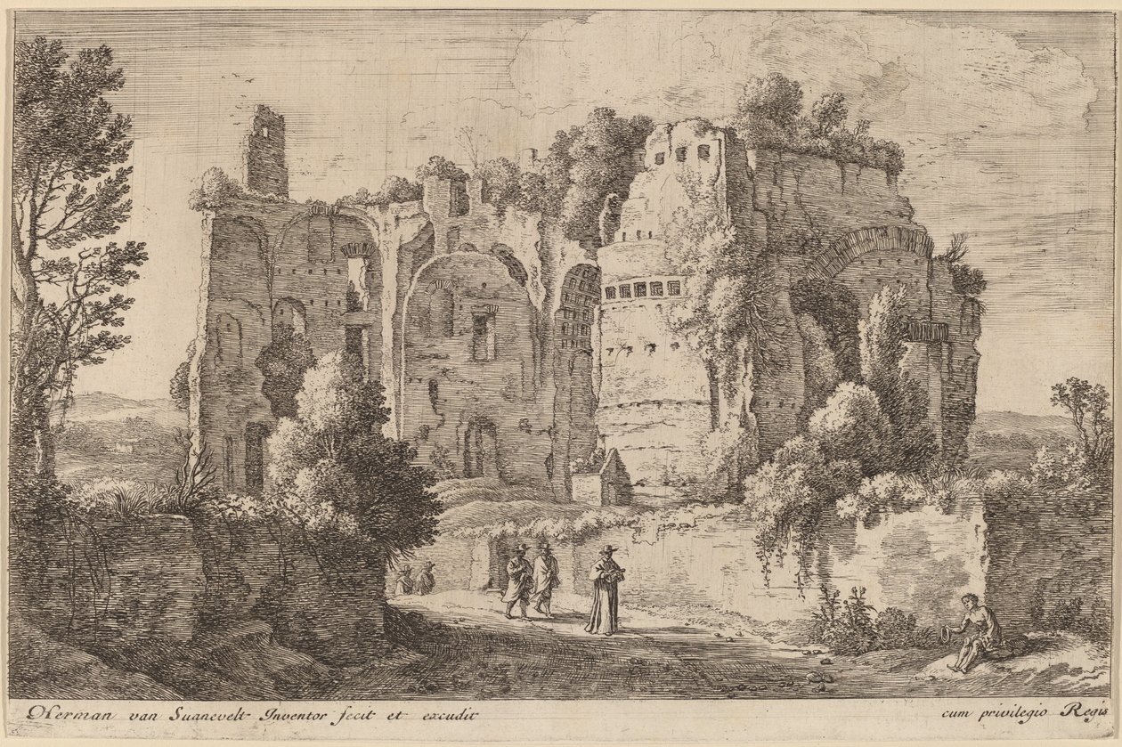 Landschap met de kardinaal door Herman van Swanevelt