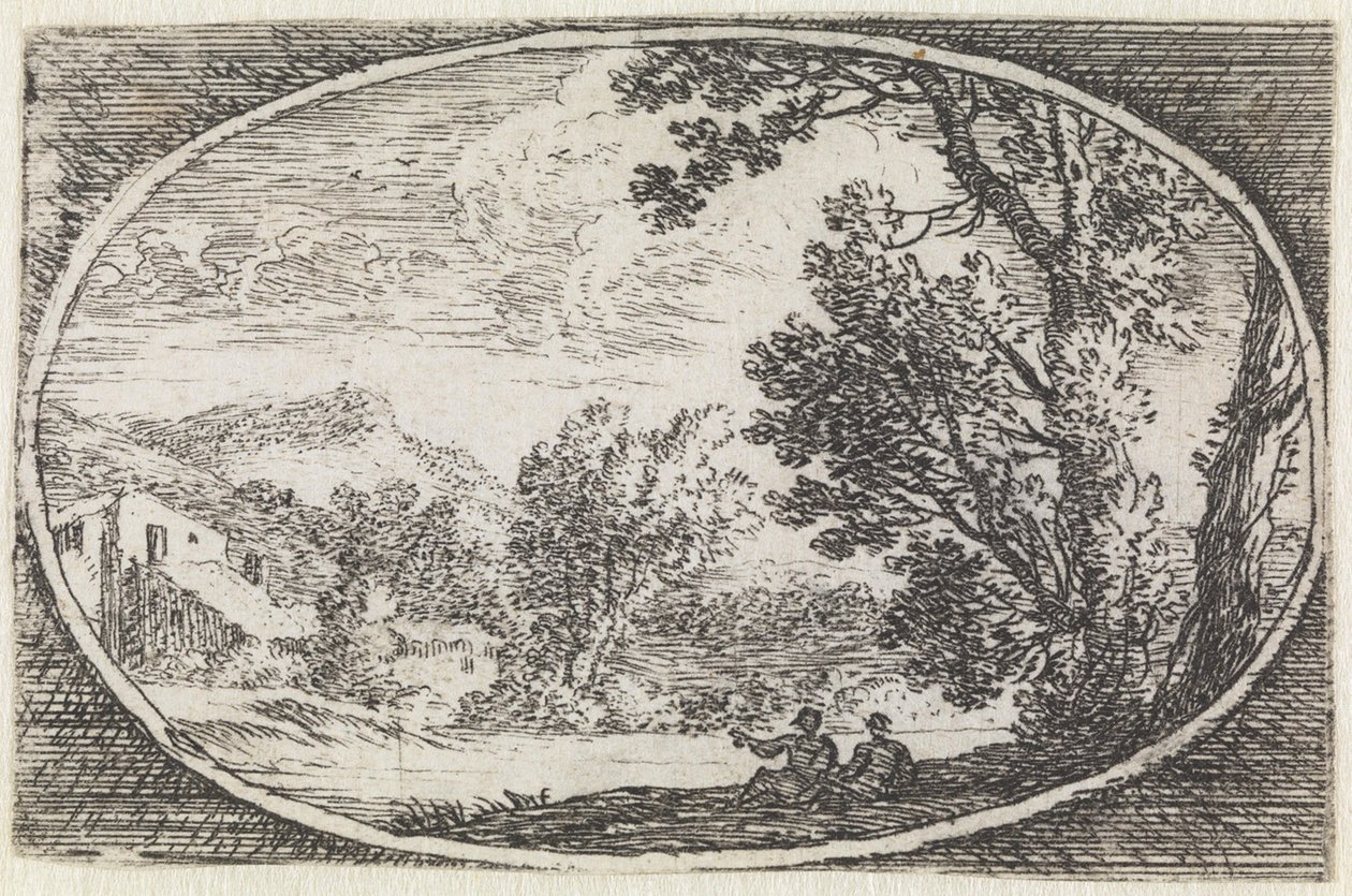Landschap (nr. 21 uit de serie: variae campestrum fantasiae) door Herman van Swanevelt