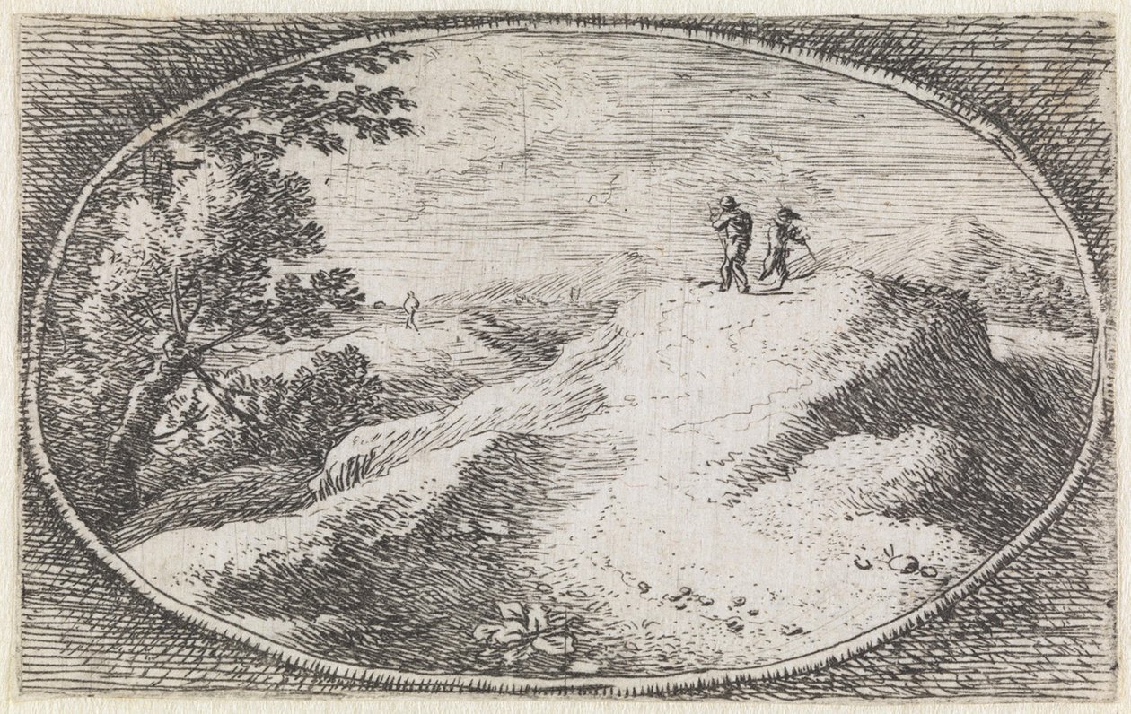 Landschap (nr. 3 uit de serie: Varietates campestrium phantasiarum) door Herman van Swanevelt