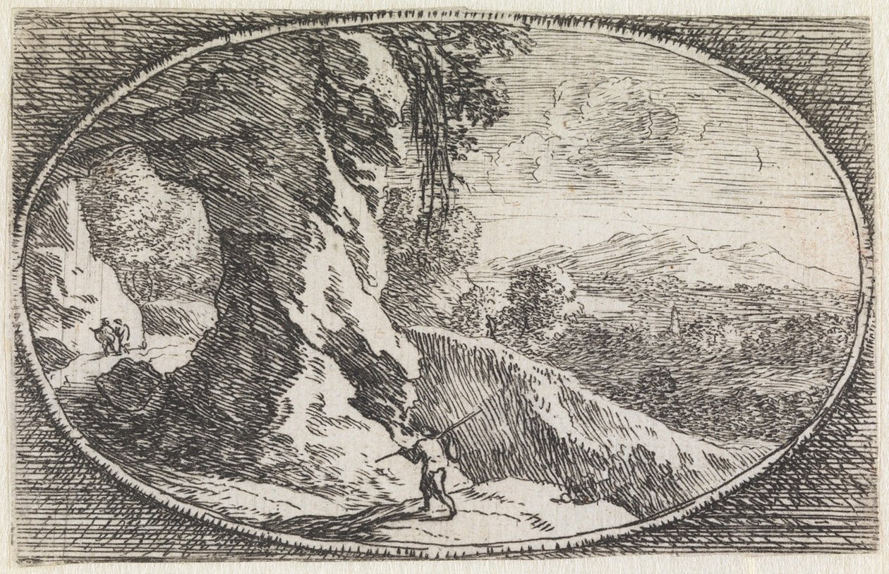 Landschap (nr. 9 uit de serie: Variae campestrum fantasiae) door Herman van Swanevelt