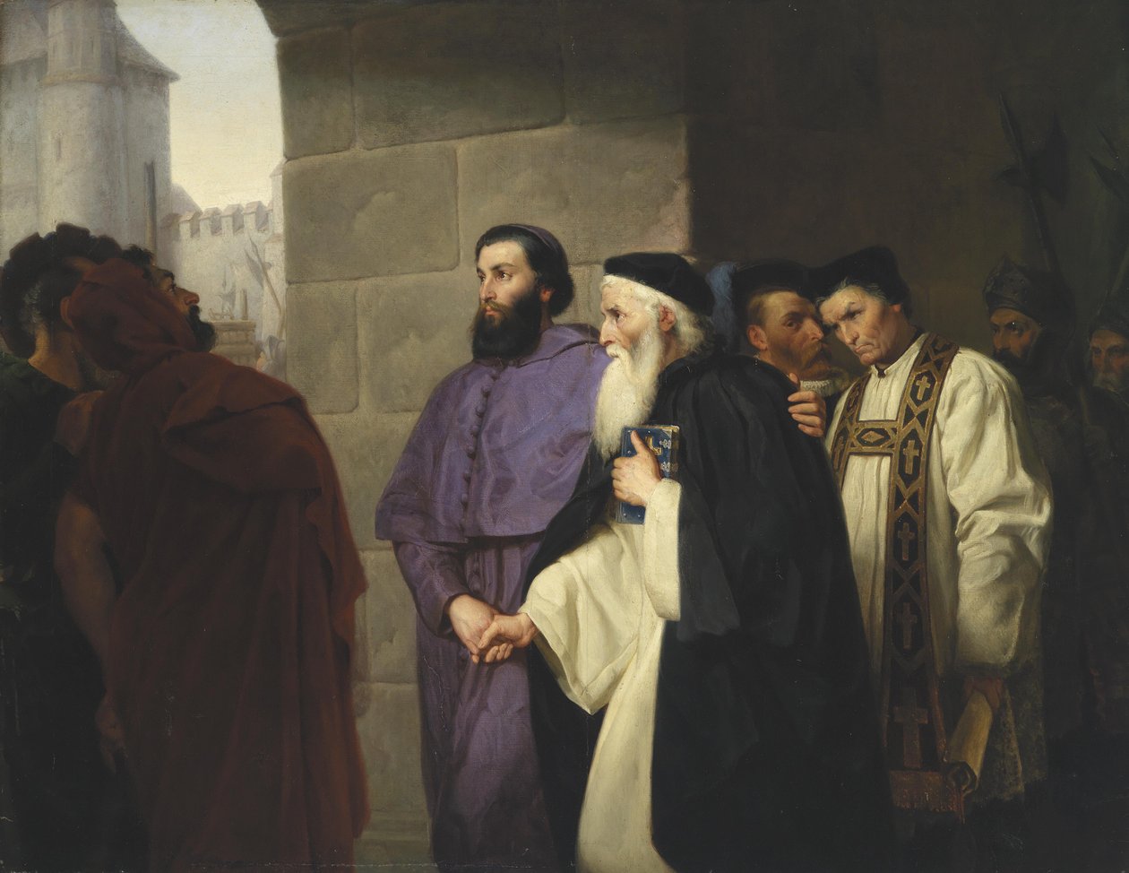 Hugh Latimer en Nicholas Ridley op weg naar de brandstapel door Hermann Schweder