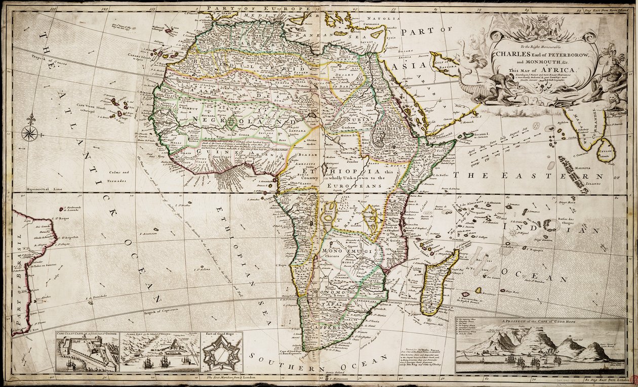 Kaart van Afrika, ca. 1715 door Hermann Moll