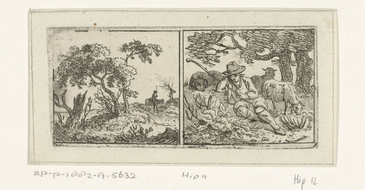 Landschap en herder door Hermanus Fock