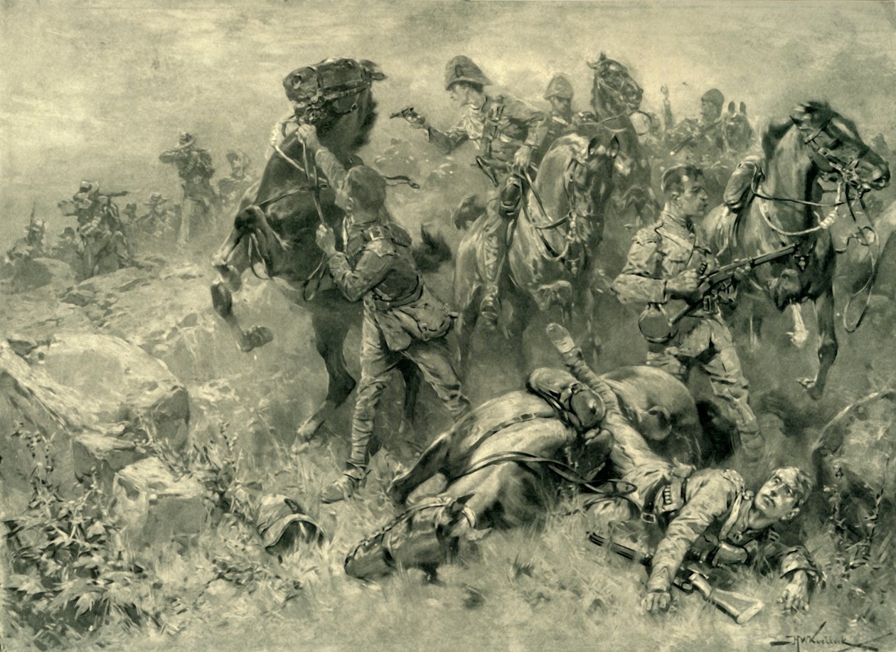 Ongeluk van de Scots Greys bij Klippan, 18 februari 1902 door Hermanus Willem Koekkoek