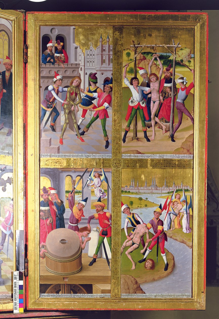 Scènes uit het Leven van St. Victor van het Binnenste Deel van de Rechter Buitenste Vleugel van het Voormalige Hoofdaltaar in de St. Nicolaaskerk, 1481 door Hermen Rode