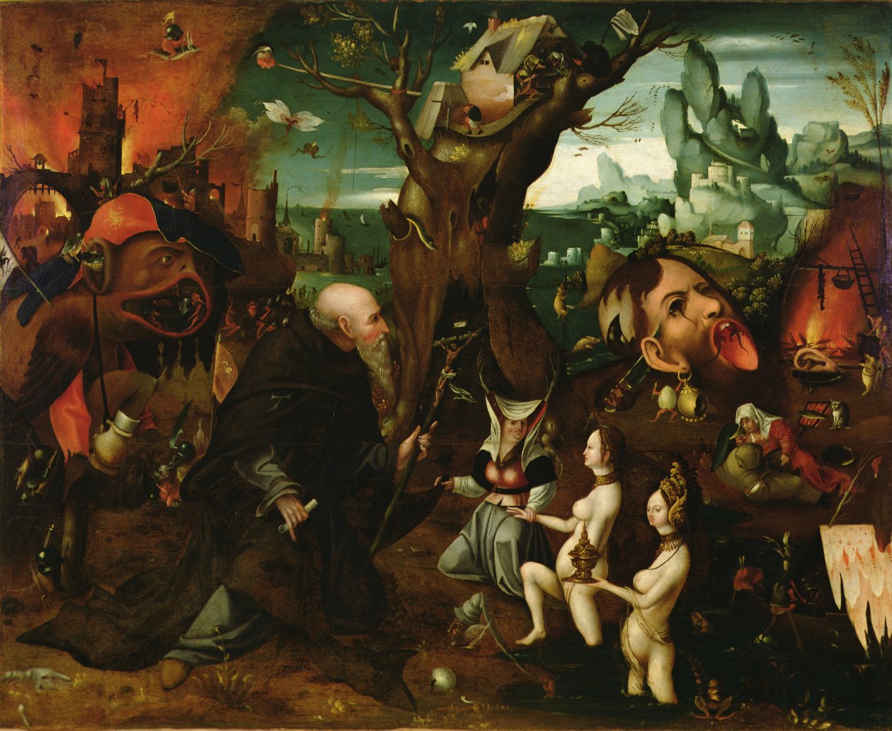 Verleiding van Sint Antonius door Herri met de (c.1510 p.1550) Bles