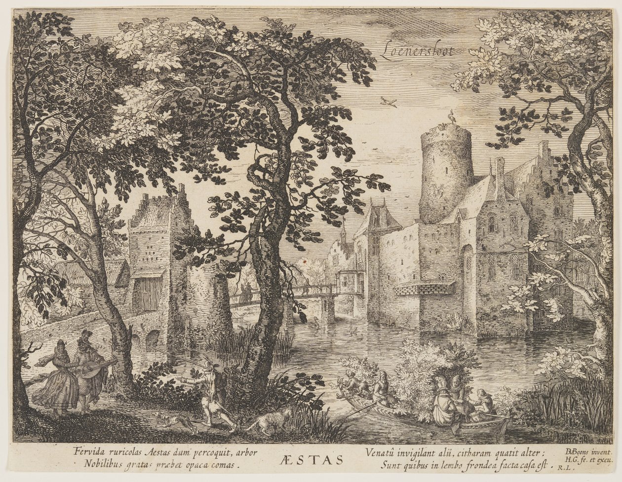 Loenersloot - Zomer, uit De seizoenen, Gezicht op kastelen in de omgeving van Amsterdam door Hessel Gerritsz