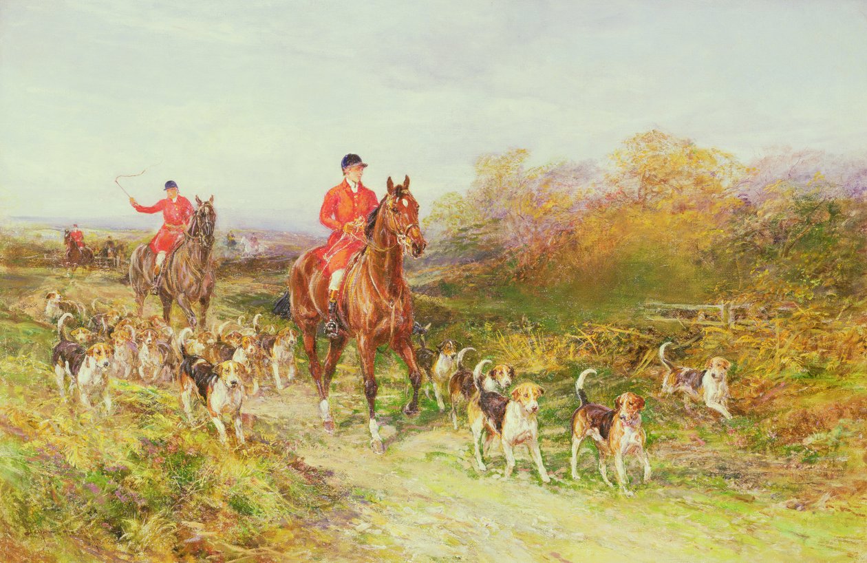 Jachtscène door Heywood Hardy