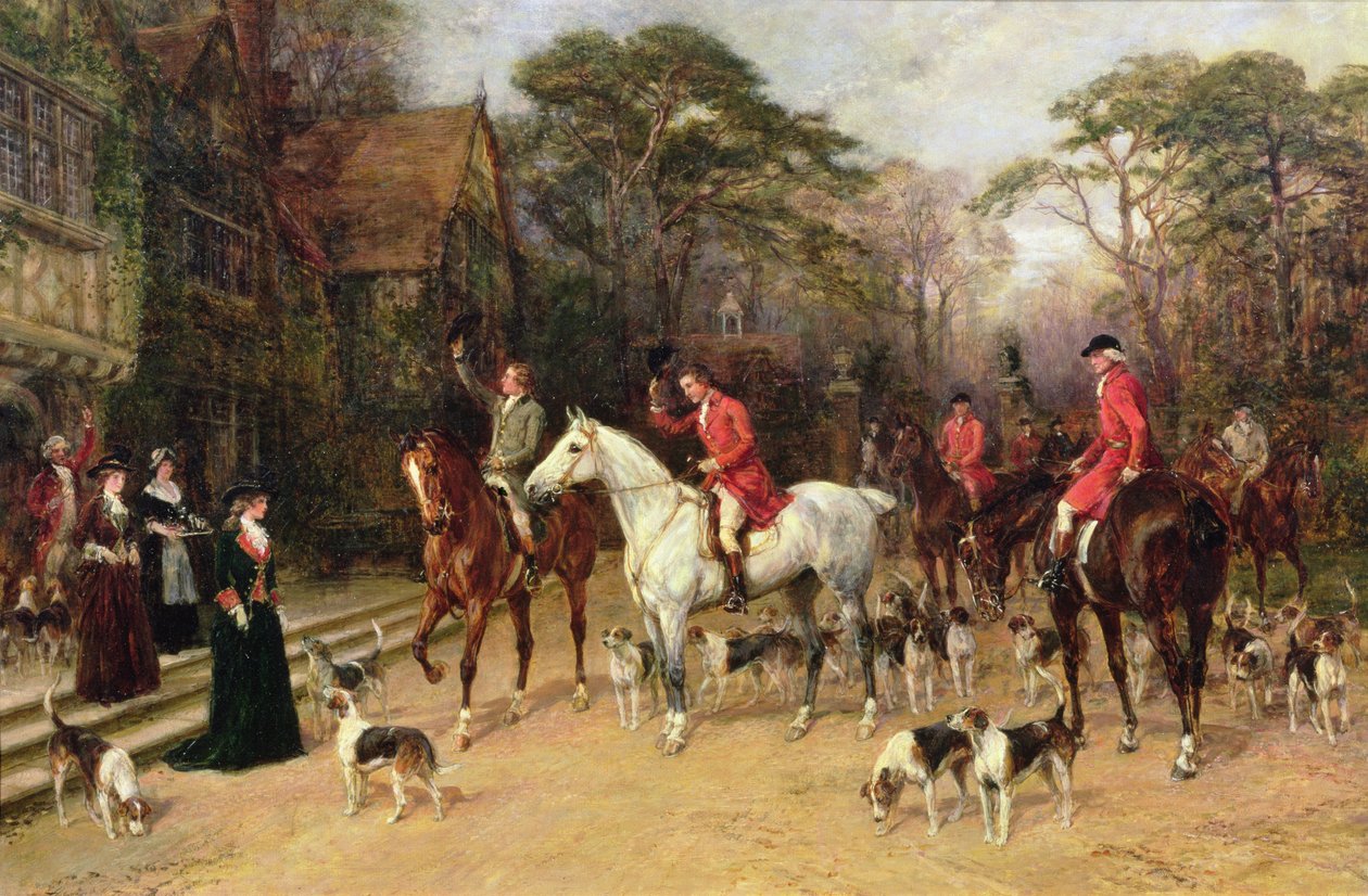 De ontmoeting bij het landhuis, 1908 door Heywood Hardy
