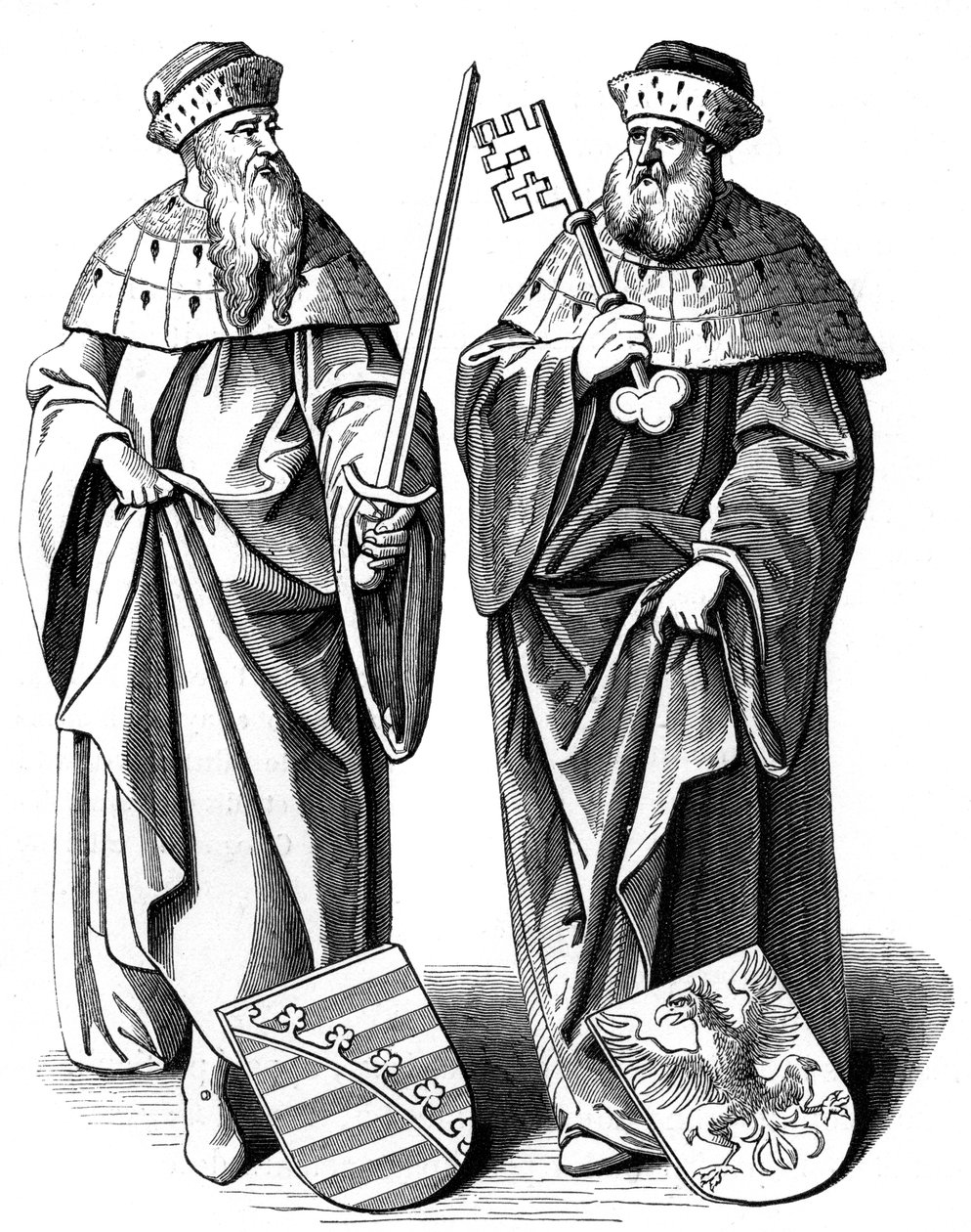 De Hertog van Saksen en de Markies van Brandenburg, 16e eeuw 1849 door Hieronymous Wierix