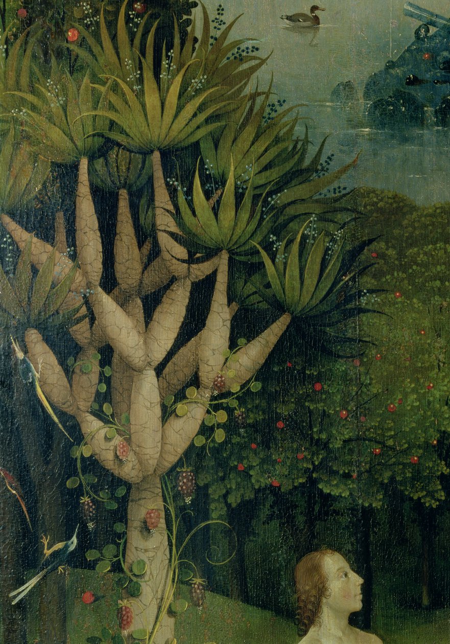 De boom van de kennis van goed en kwaad, detail van het rechterpaneel van De tuin der lusten, c.1500 door Hieronymus Bosch