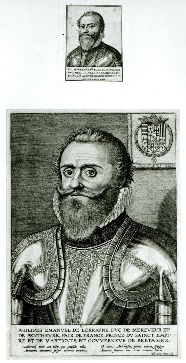 Portret van Philippe-Emmanuel de Lorraine, Hertog de Mercoeur (1558-1602) door Hieronymus or Jerome Wierix