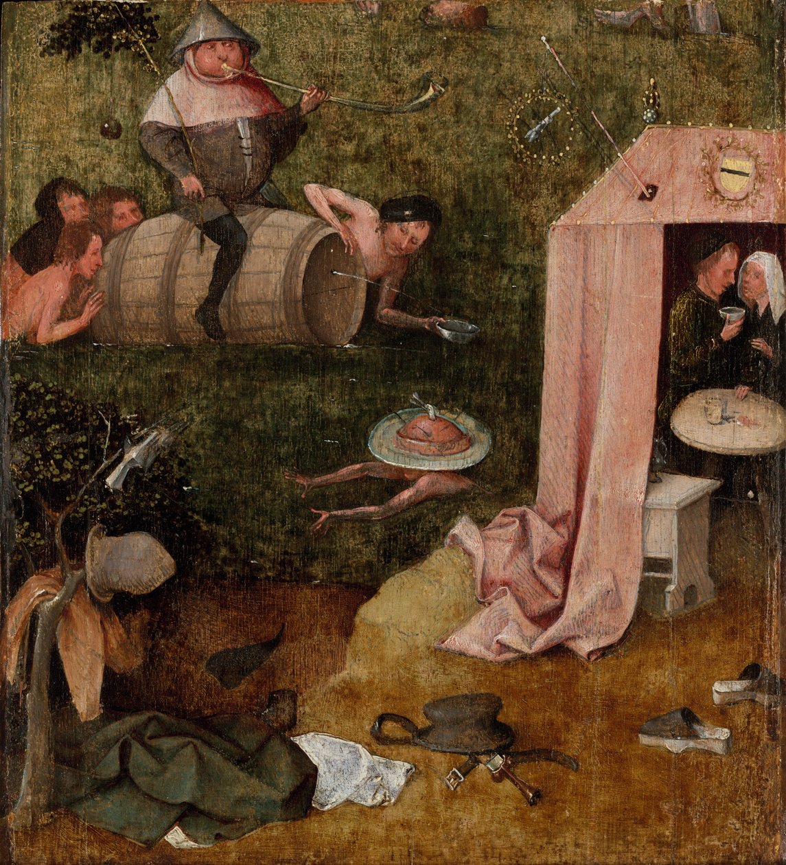 Een allegorie van onmatigheid, ca. 1495-1500 door Hieronymus Bosch