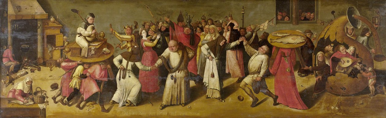 Strijd tussen Carnaval en Vasten, c.1600-20 door Hieronymus Bosch