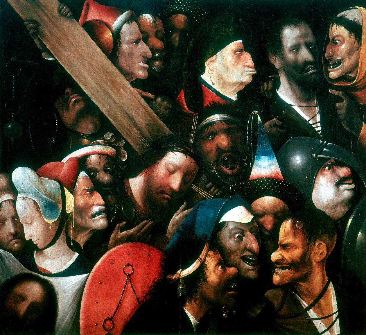 Het dragen van het kruis, ca. 1480-1516 door Hieronymus Bosch