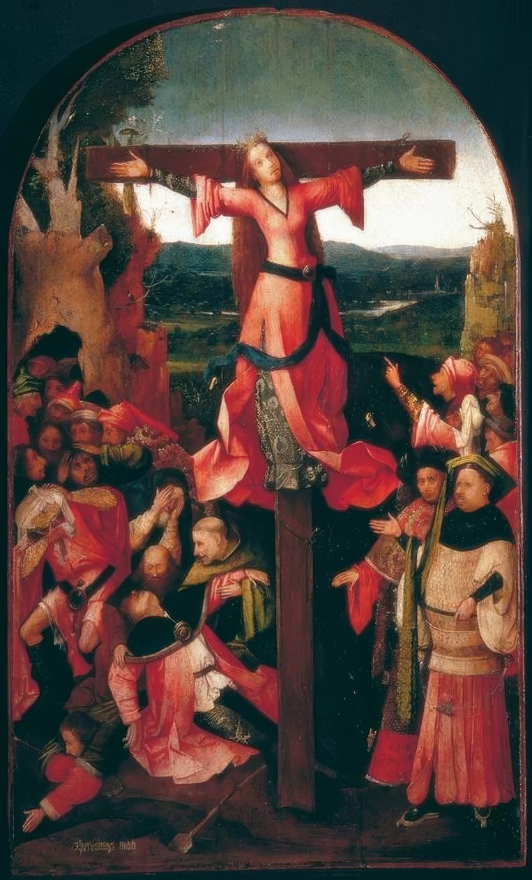 De kruisiging van de heilige Julia (of Liberata) door Hieronymus Bosch