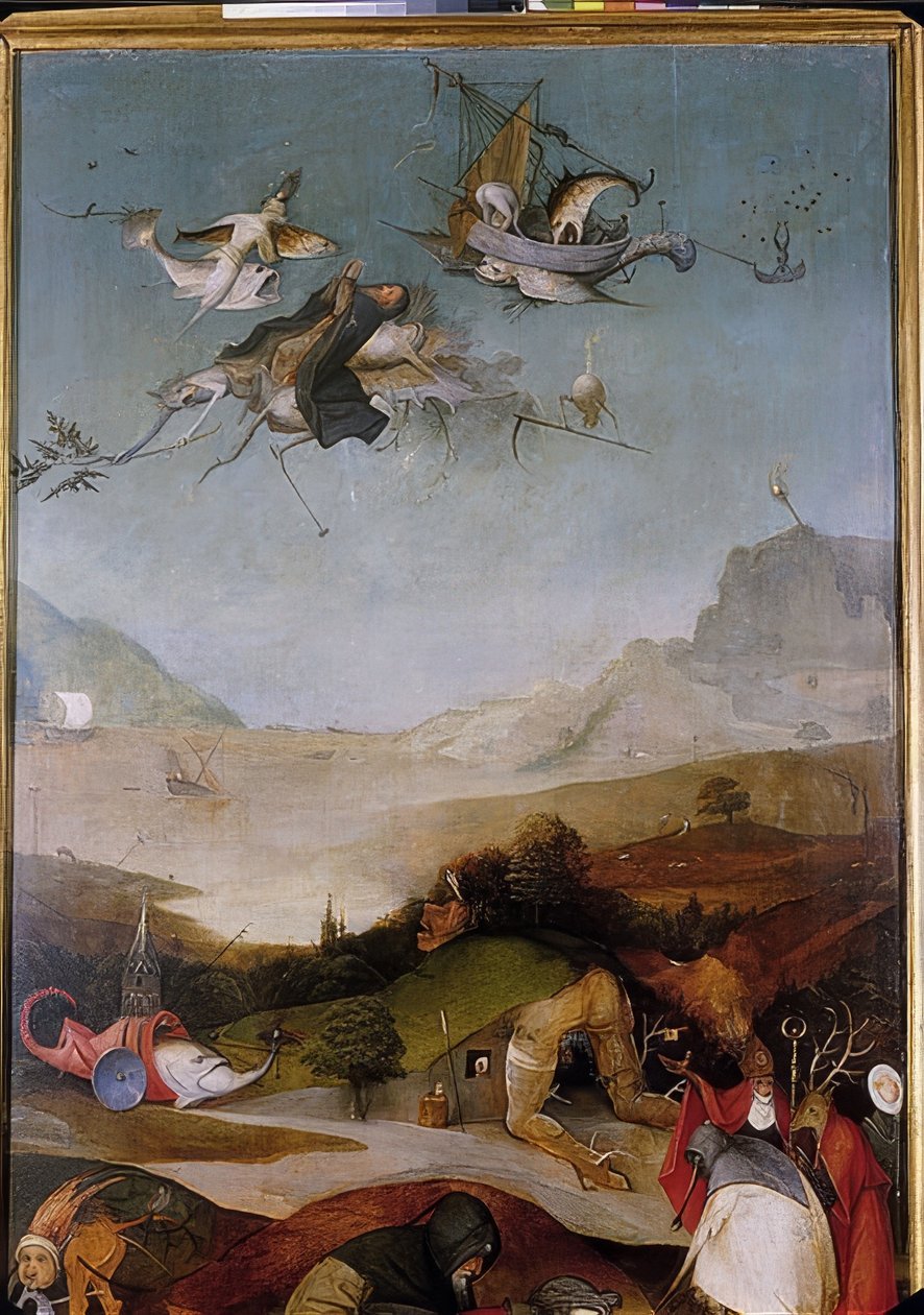 De verzoeking van de heilige Antonius (triptychon, detail) door Hieronymus Bosch