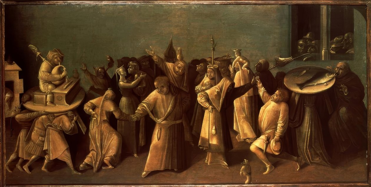 Strijd van het carnaval met de vasten door Hieronymus Bosch
