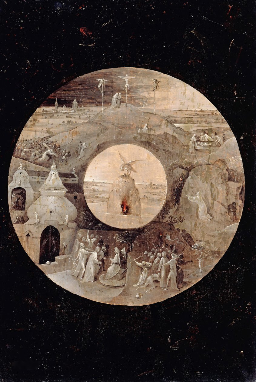 Sint Jan de Evangelist op Patmos (achterzijde: De passie van Christus) door Hieronymus Bosch
