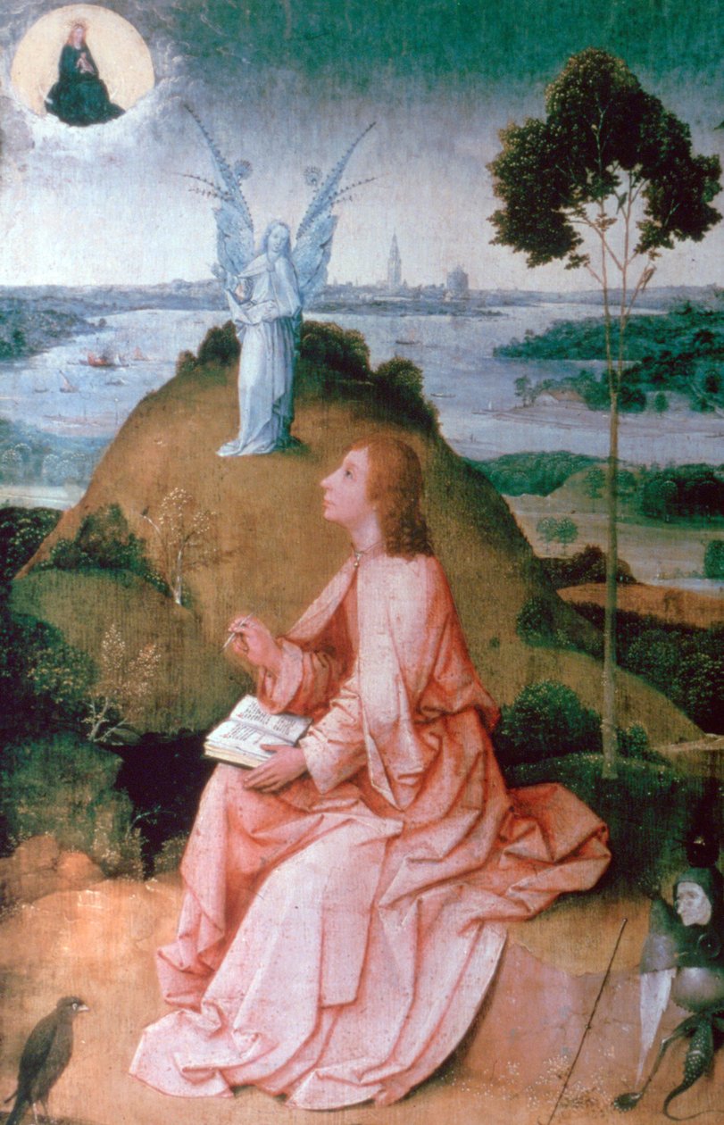 Sint Johannes de Evangelist op Patmos, 1504-1505 door Hieronymus Bosch