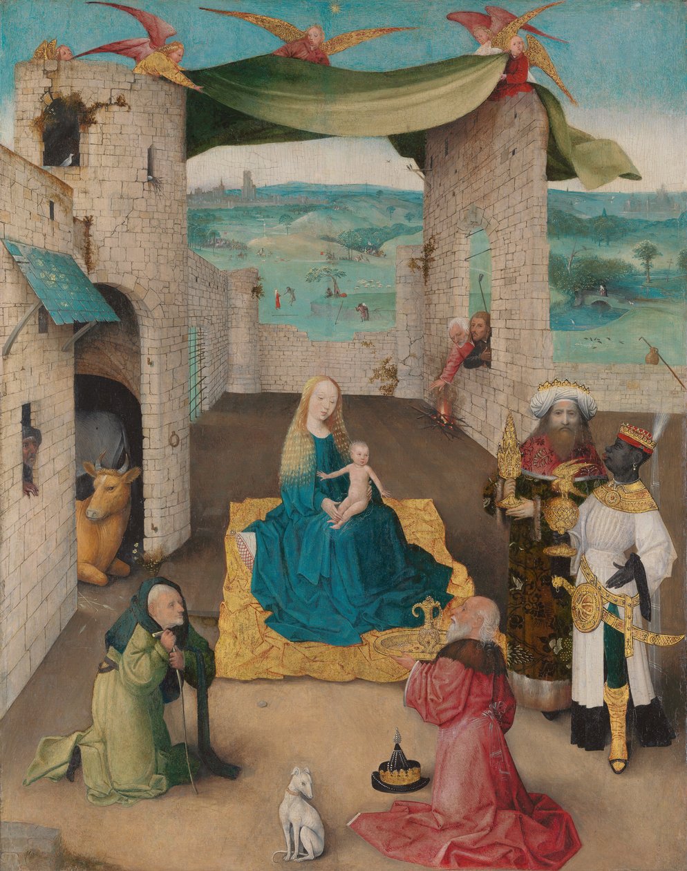De aanbidding van de Wijzen door Hieronymus Bosch